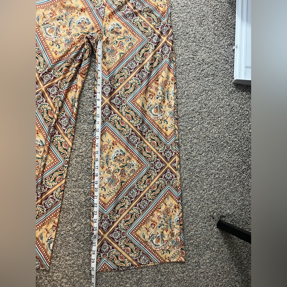 Cato Boho Wide Leg Pants Women’s Multicolor Geometric Floral Print - Picture 10 of 11